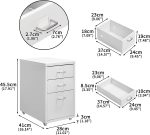 HollyHOME 3-Drawer Mobile Classification Storage Cabinet, Under Desk Mini File Cabinet, Metal Storage Cabinet with Casters for Home and Office, Blue - Image 3